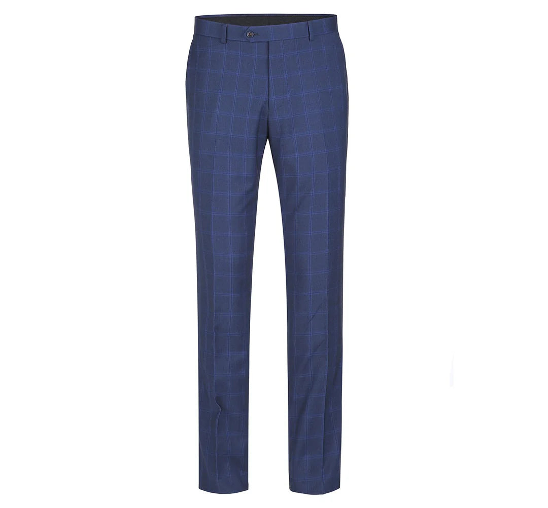 Renoir Men's Suit 292-6-NAVY (Slim Fit 2-Piece Single Breasted Check Dress Suit)