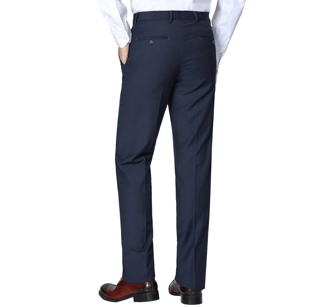 Renoir Mens Pant 508-19-BLUE ( Regular Fit Flat Front Wool Suit Pant )