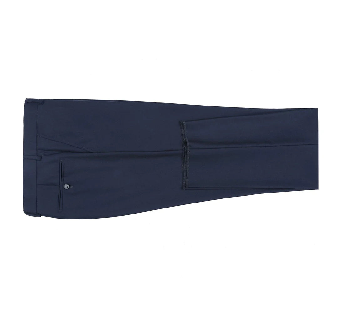 Renoir Mens Pant 508-19-BLUE ( Regular Fit Flat Front Wool Suit Pant )