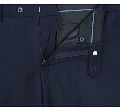 Renoir Mens Pant 508-19-BLUE ( Regular Fit Flat Front Wool Suit Pant )
