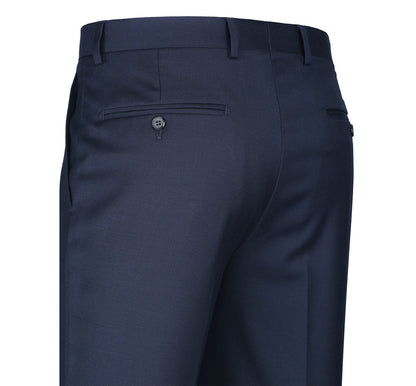 Renoir Mens Pant 508-19-BLUE ( Regular Fit Flat Front Wool Suit Pant )