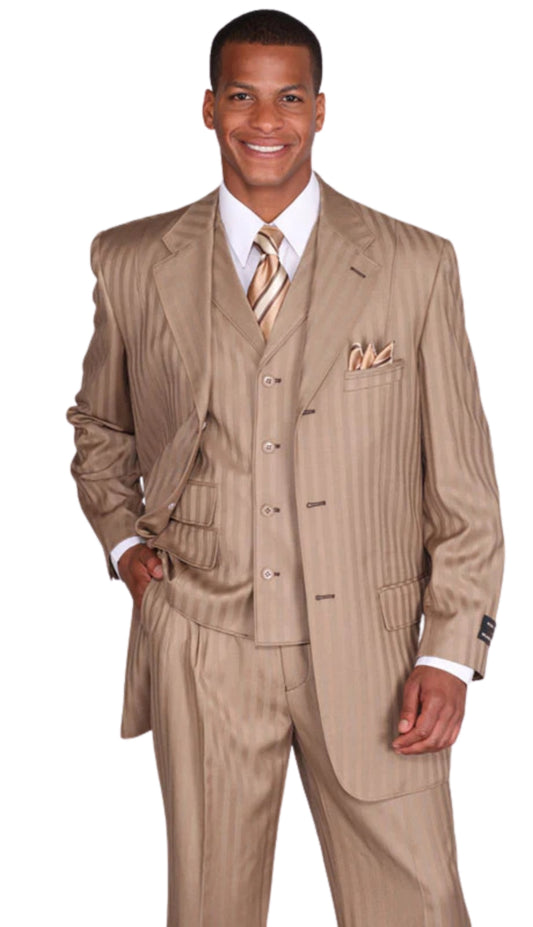 Milano Moda 5267V-TAN Mens Suit
