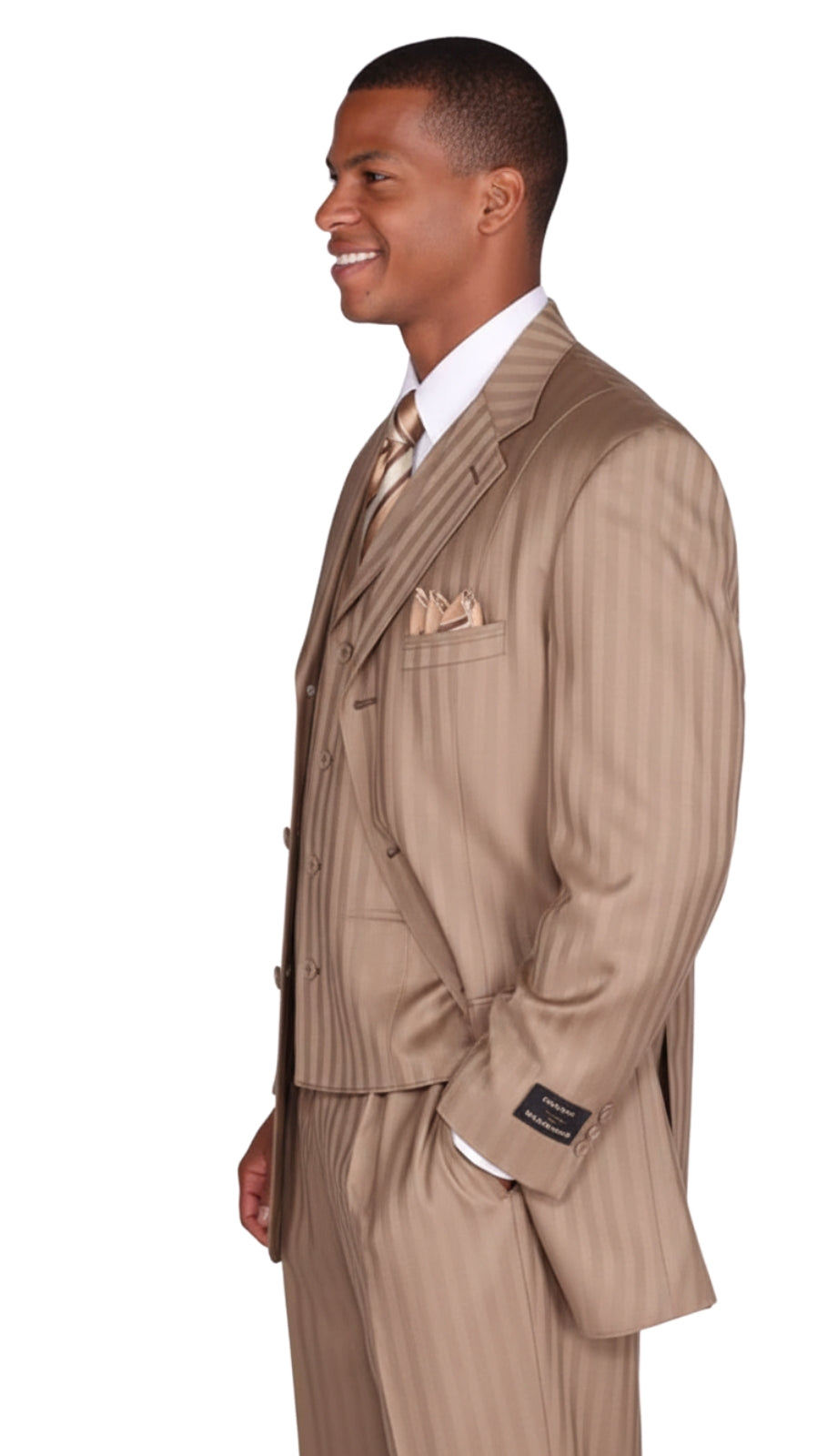 Milano Moda 5267V-TAN Mens Suit