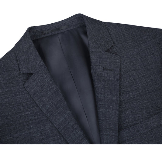 Renoir Men's Suit 558-2-CHAR (Two Piece Slim Fit Wool Blend Suit)