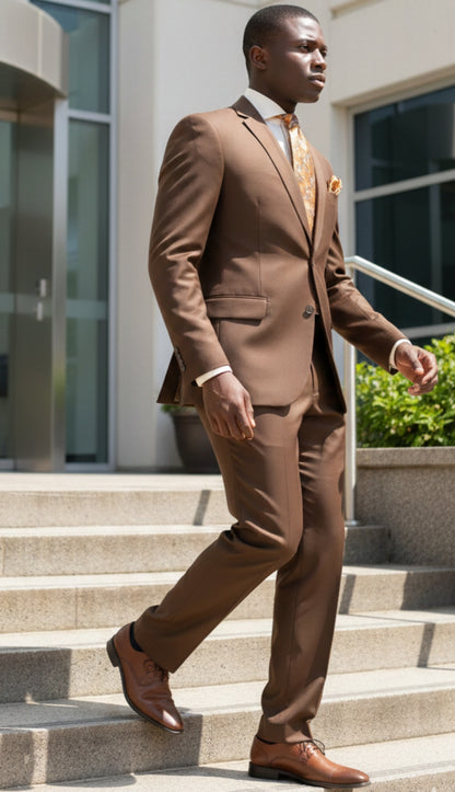 Iconic 5604-7-BRN Mens Suit