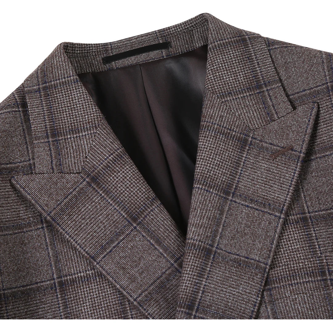 Alessandro Vitello Mens Suit 565-7-BROWN