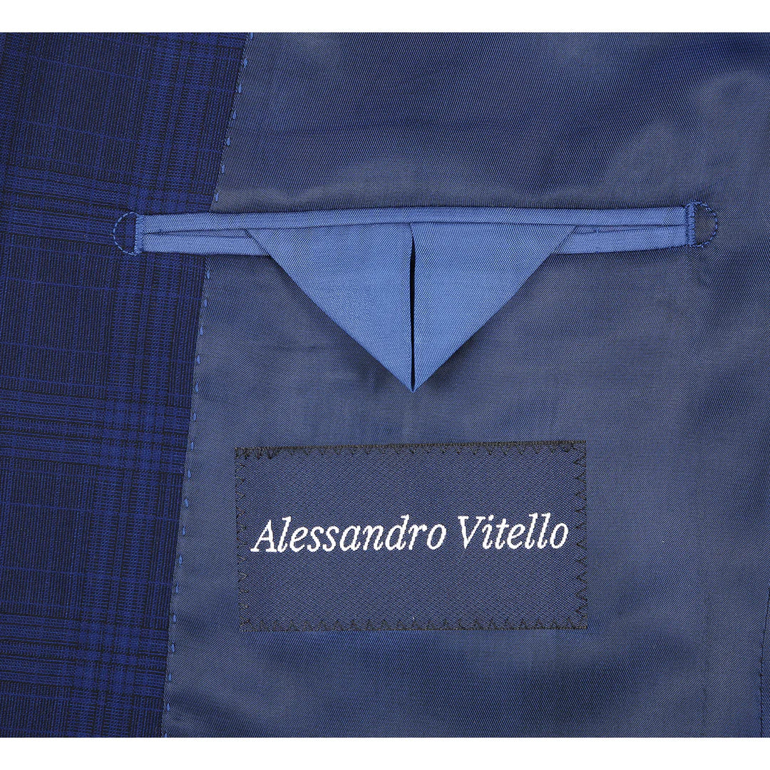 Alessandro Vitello Mens Suit 566-7-BLUE