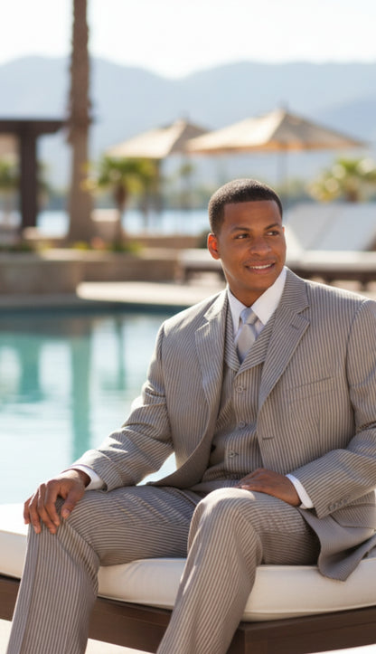 Milano Moda 5802V5-SIL Mens Suit