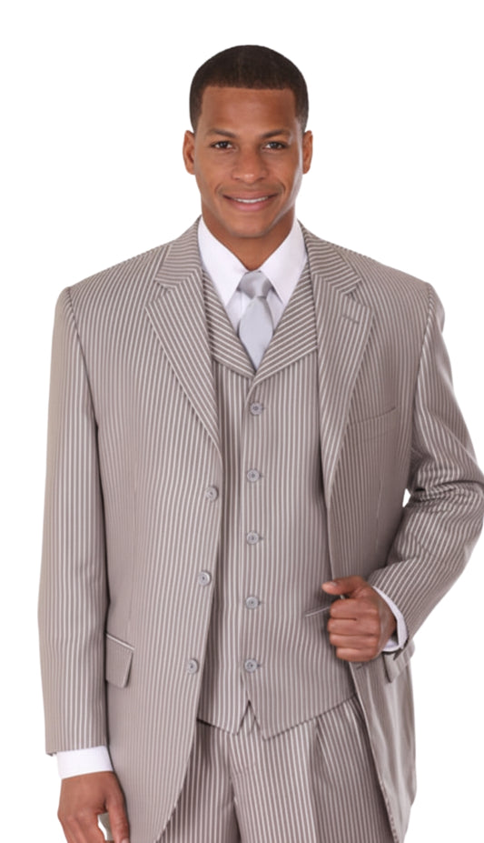 Milano Moda 5802V5-SIL Mens Suit