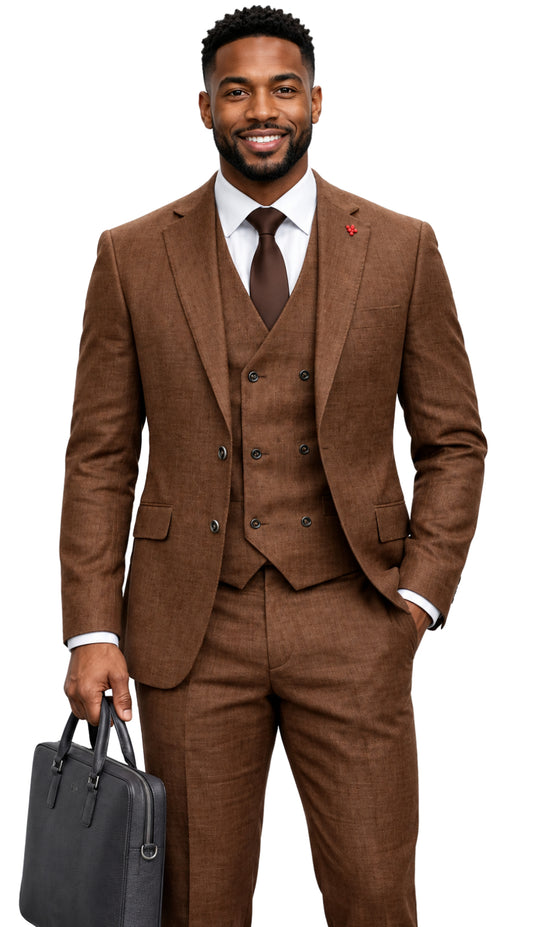 Statement CARNELI-COPPER-3PC Mens Suit