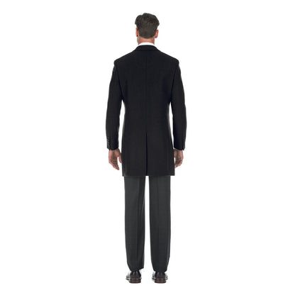 English Laundry Mens Coat EL53-01-001-BLK ( Wool Blend Breasted Black Top Coat )