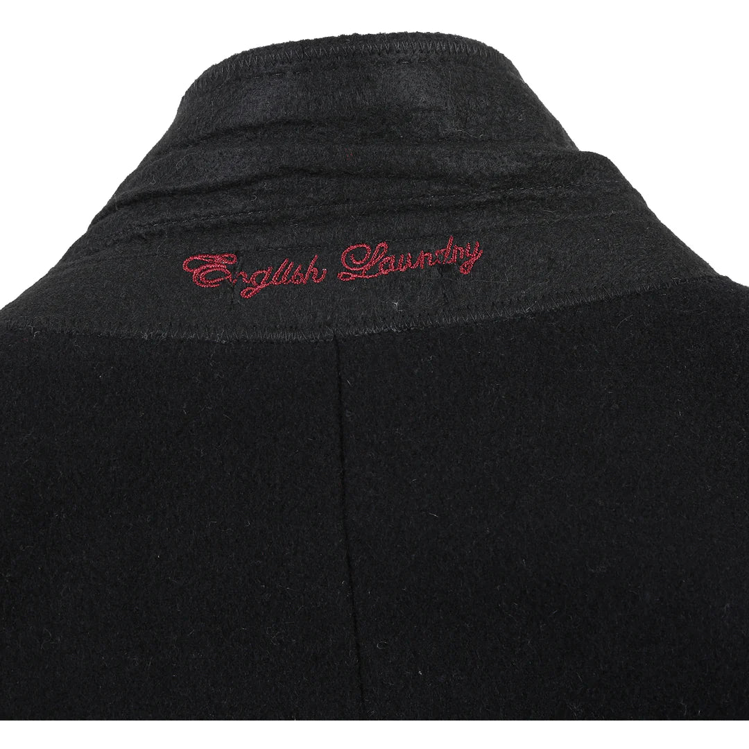 English Laundry Mens Coat EL53-01-001-BLK ( Wool Blend Breasted Black Top Coat )