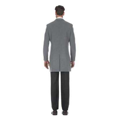 English Laundry Mens Coat EL53-01-092-LG ( Wool Blend Breasted Light Grey Top Coat )