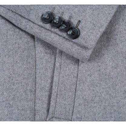English Laundry Mens Coat EL53-01-092-LG ( Wool Blend Breasted Light Grey Top Coat )