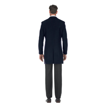 English Laundry Mens Coat EL53-01-410-NAVY ( Wool Blend Breasted Navy Top Coat )