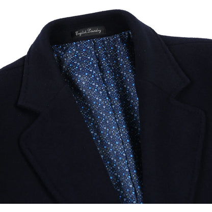 English Laundry Mens Coat EL53-01-410-NAVY ( Wool Blend Breasted Navy Top Coat )