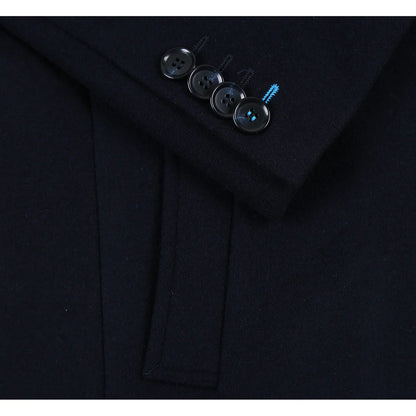 English Laundry Mens Coat EL53-01-410-NAVY ( Wool Blend Breasted Navy Top Coat )