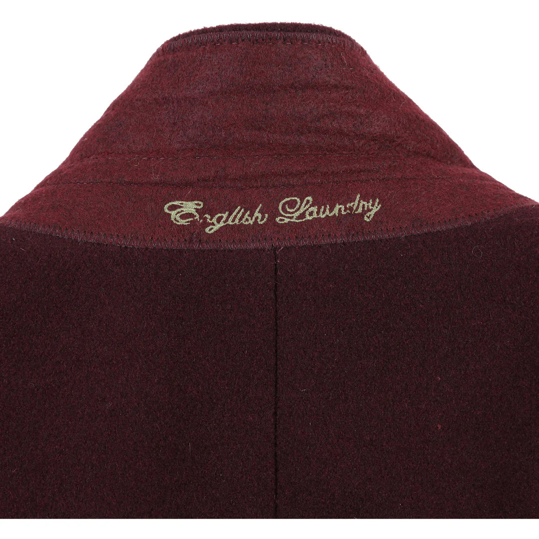English Laundry Mens Coat EL53-01-700-BURG ( Wool Blend Breasted Burgundy Top Coat )