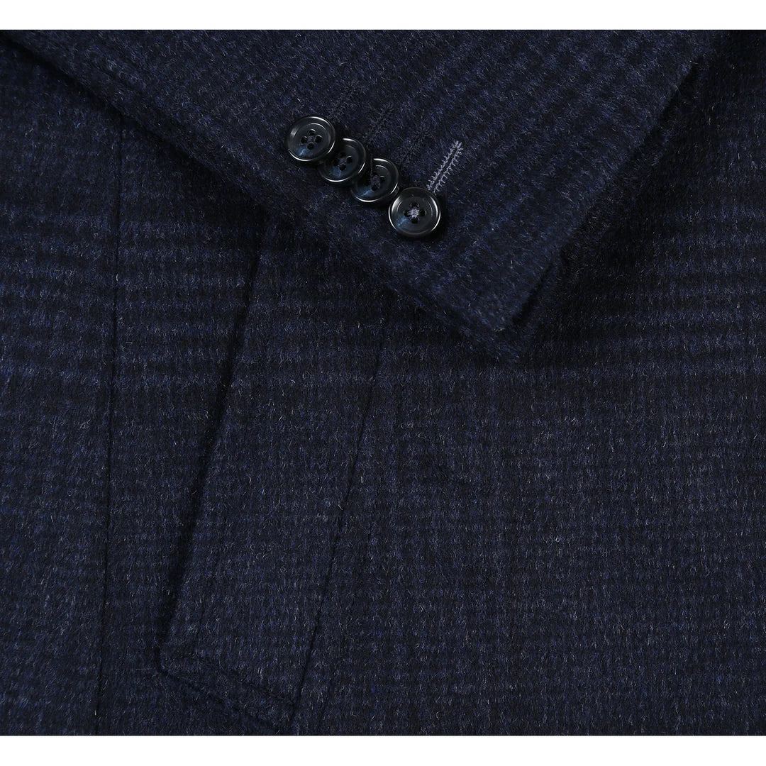 English Laundry Mens Coat EL53-55-495-GRY-BLUE ( Wool Blend Breasted Gray Blue Top Coat BIB )
