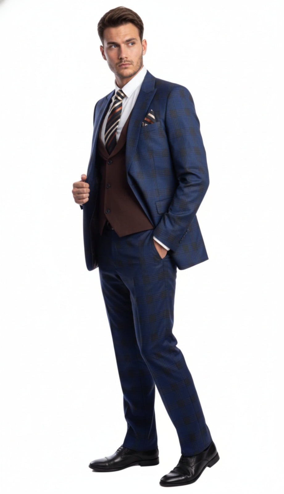 Tazzio Mens Suit M278S-01-NAVY-BLUE