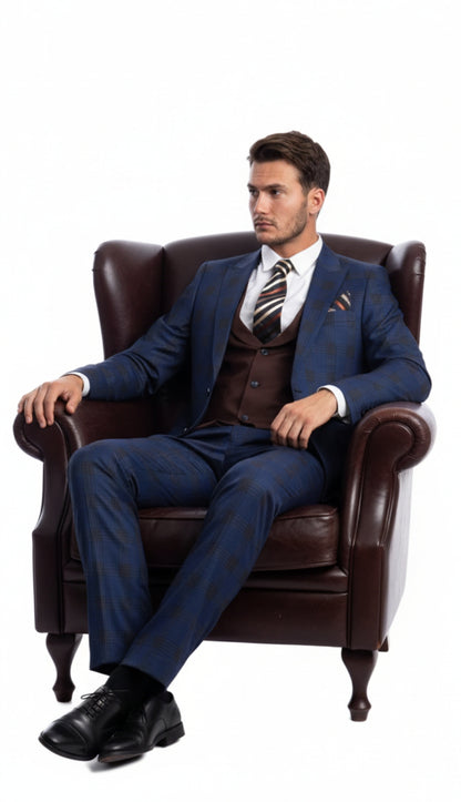 Tazzio Mens Suit M278S-01-NAVY-BLUE