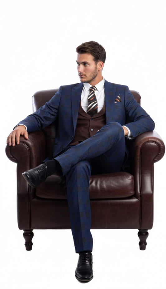 Tazzio Mens Suit M278S-01-NAVY-BLUE