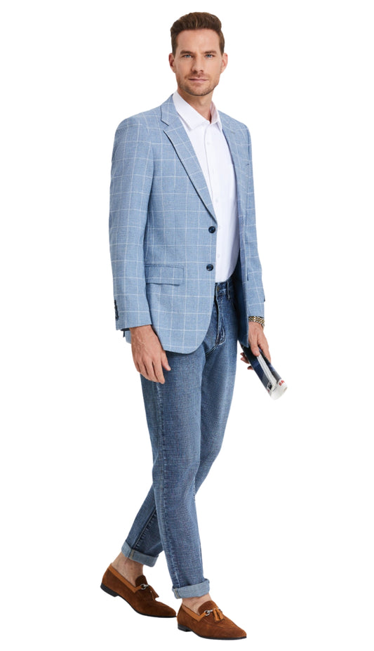 Tazzio MJ375S-02-INDIGO Mens Sports Coat