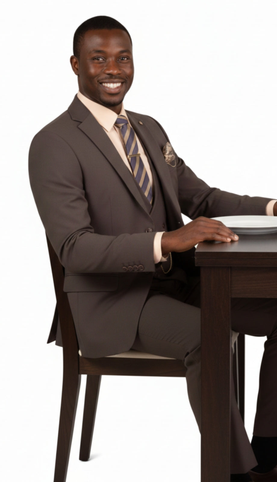 Vinci MV2K-3-BRN Mens Suit