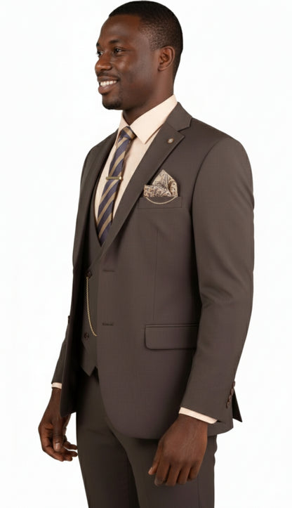 Vinci MV2K-3-BRN Mens Suit