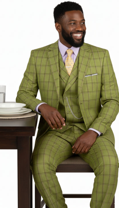 Vinci MV2W-4-MOSS Mens Suit