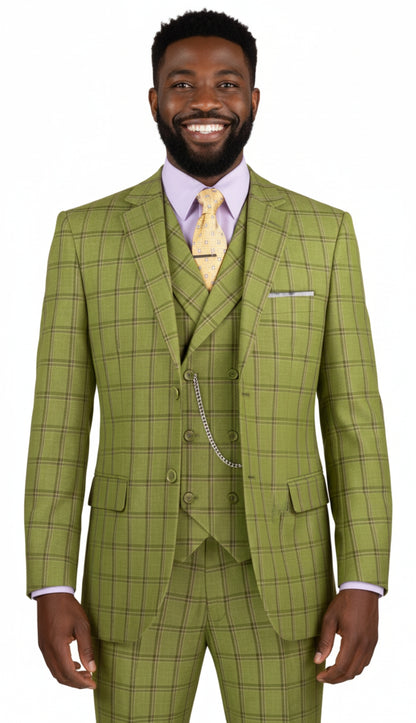 Vinci MV2W-4-MOSS Mens Suit