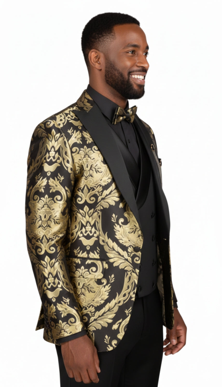 Vinci  MVJQ-1-BLK  Mens Suit