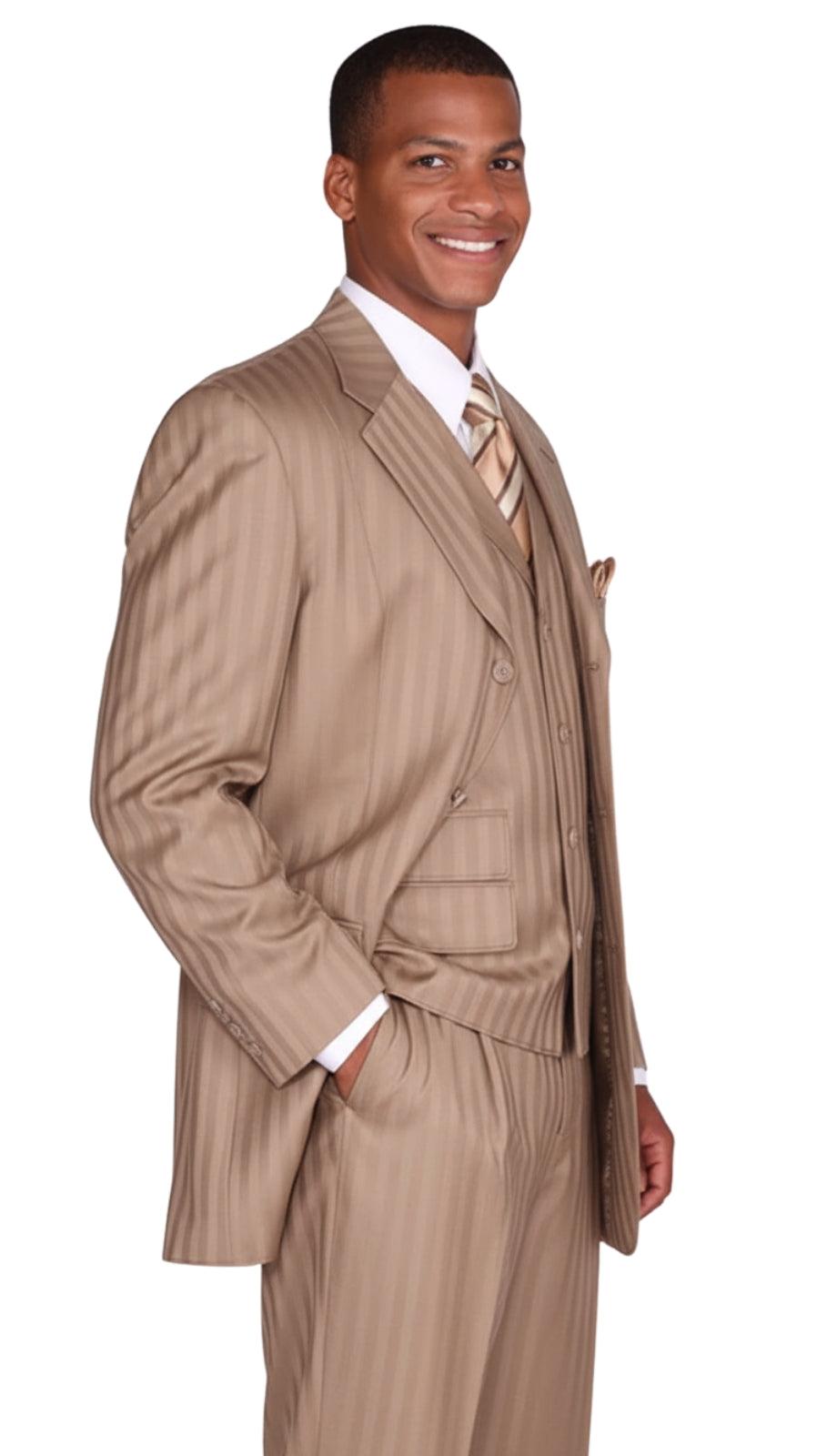 Milano Moda 5802V5-TAN Mens Suit