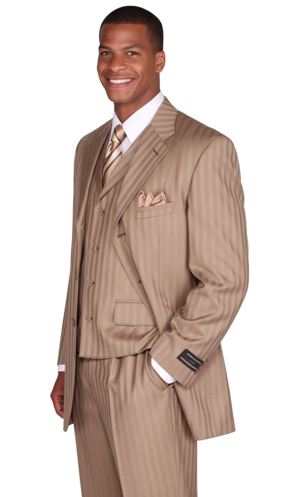 Milano Moda 5802V5-TAN Mens Suit