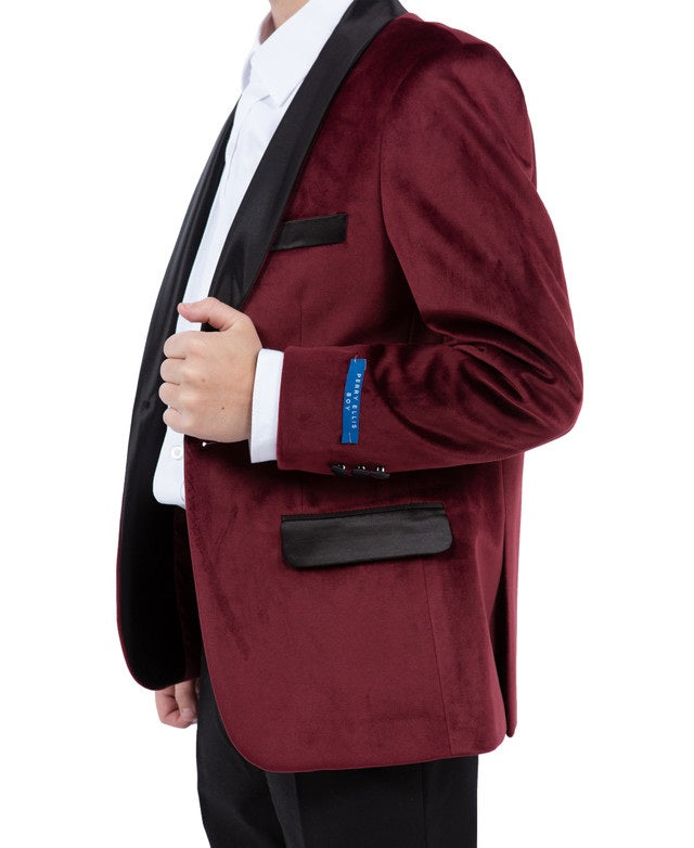 PERRY ELLIS PBJ408-03-BURG Boys Suit