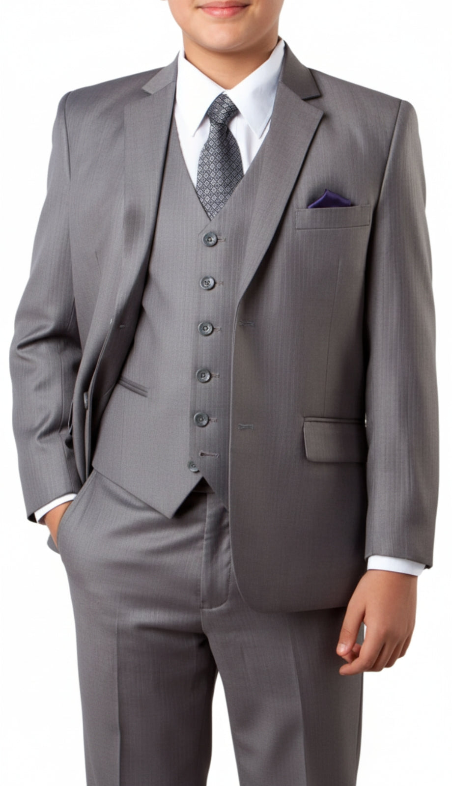 Tazzio B348-03-LIGHT-GRY Boys Suit