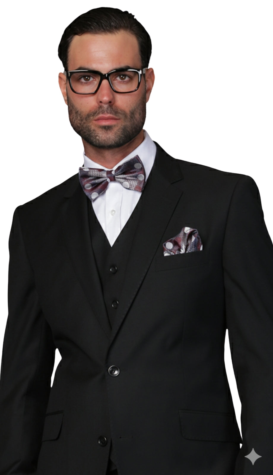 Statement  STZV-100 BLK Mens Suit