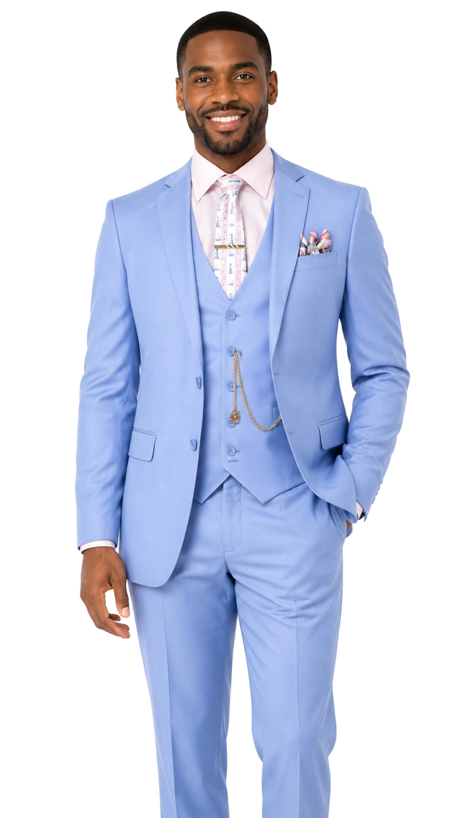 Vinci SV2900-LTB Mens Suit