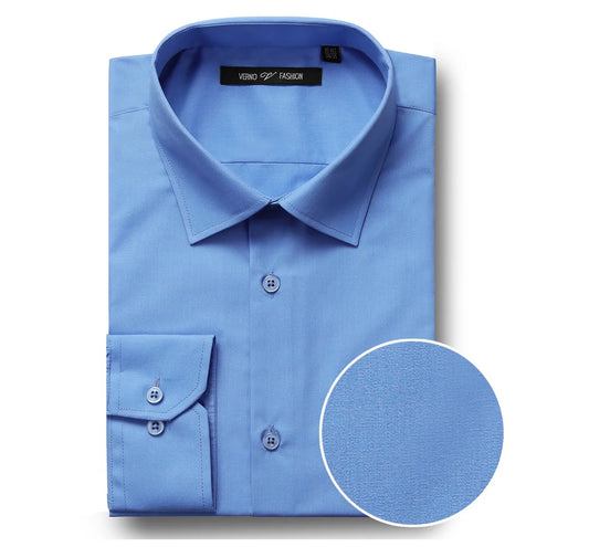 Renoir Mens Shirt TC627-LB ( Classic Fit Long Sleeve Spread Collar Dress Shirt )