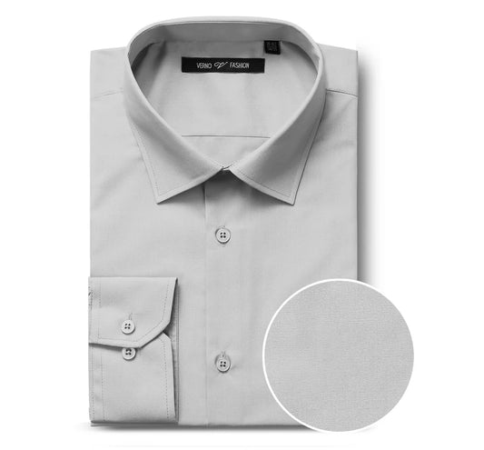 Renoir Mens Shirts TC629-GRY ( Classic Fit Long Sleeve Spread Collar Dress Shirt )