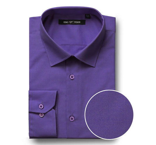 Renoir Mens Shirts TC640-LILAC ( Classic Fit Long Sleeve Spread Collar Dress Shirt )