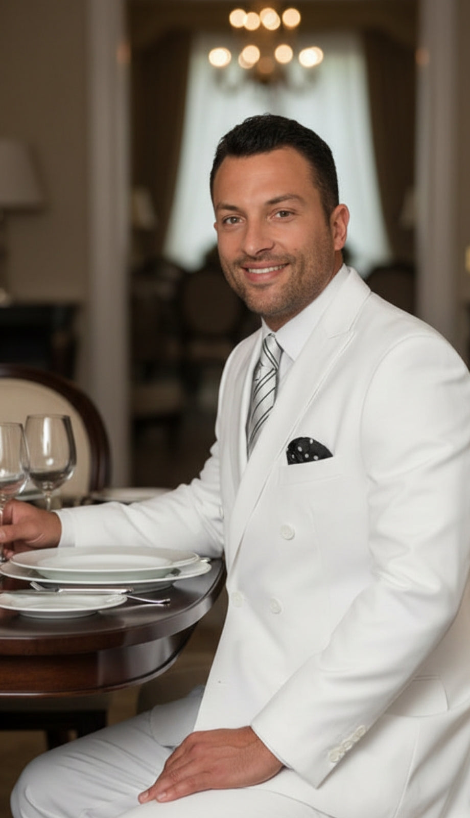 Statement  TZD-100-WH Mens Suit