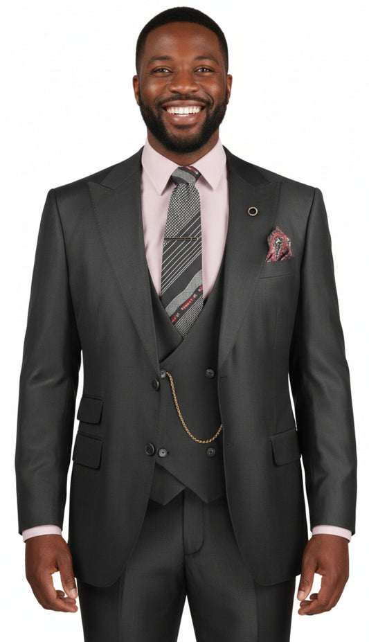 Vinci V2RK-5-BLK Mens Church Suit