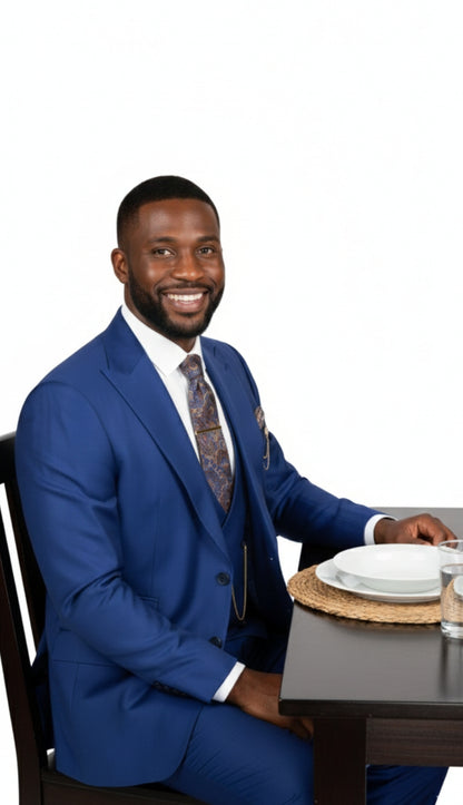 Vinci V2RK-5-BLU Mens Suit