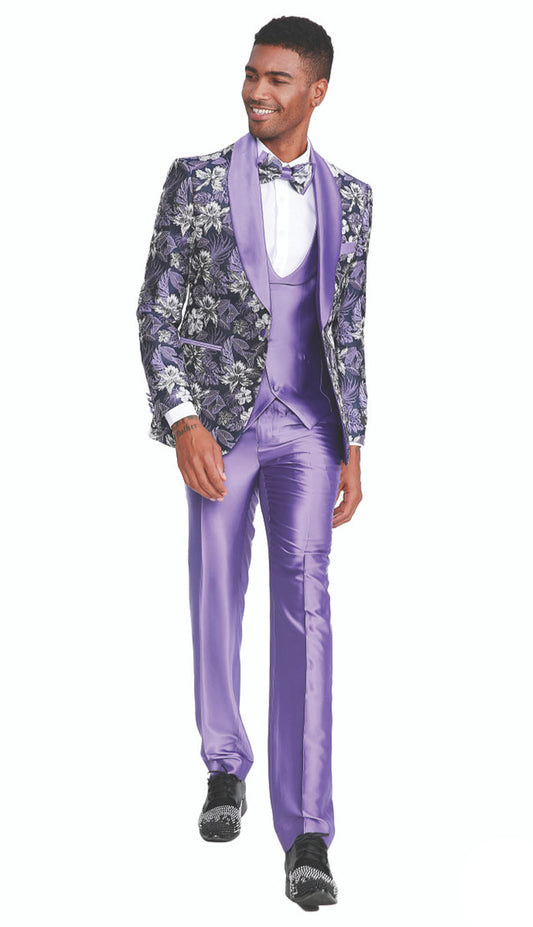 Tazzio M308SK-PUR Mens Suit