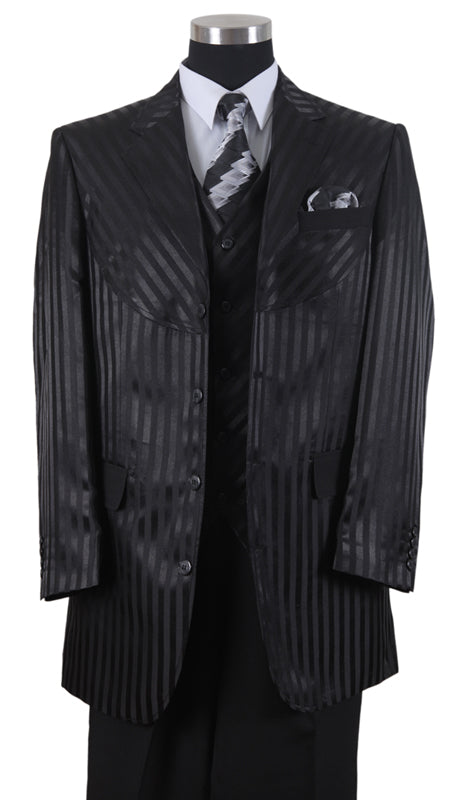 Milano Moda 2915V-BLK Mens Suit