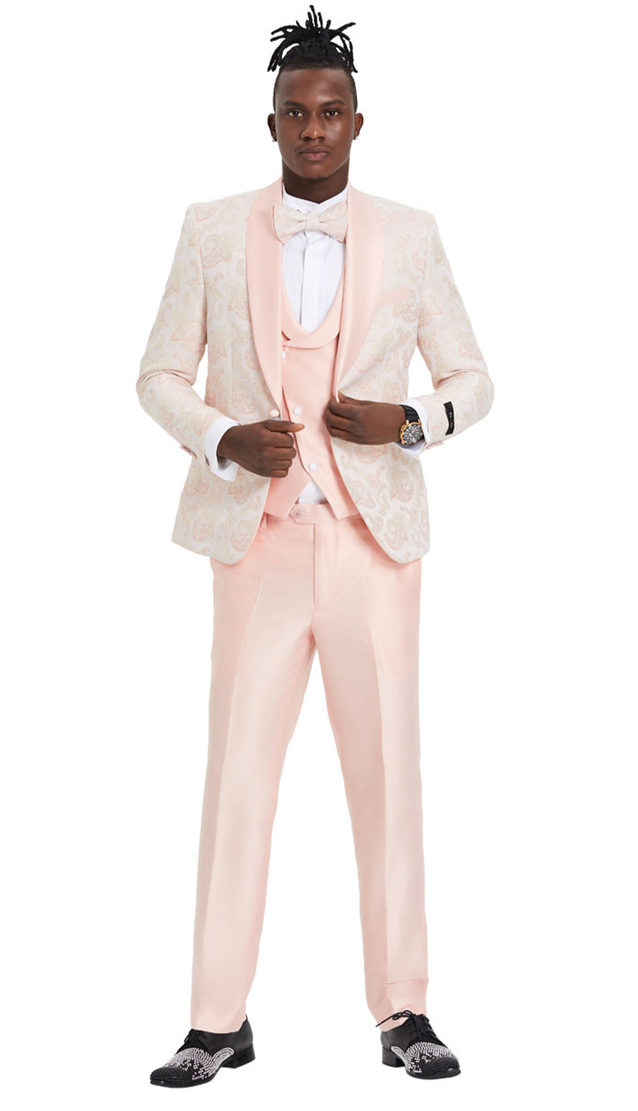 Tazzio M385SK-PNK Mens Suit