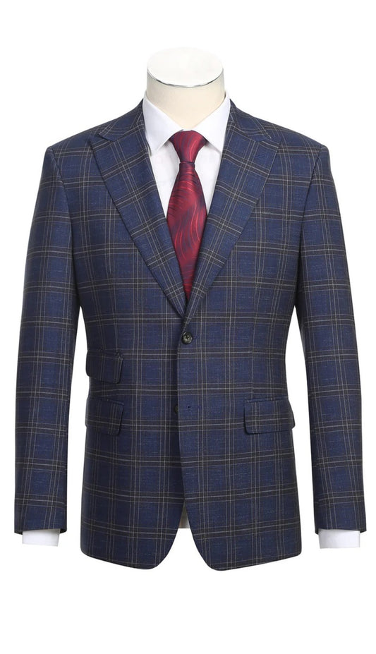Renoir Men's Suit 12-52-410EL-NAVY ( Check Suit )