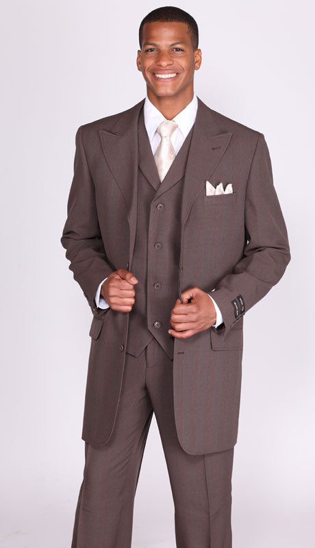 Milano Moda 5265V-BR Mens Suit