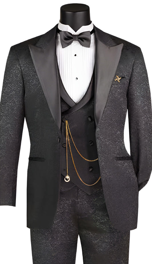 Vinci TVMF-2-BLK Mens Church Suit